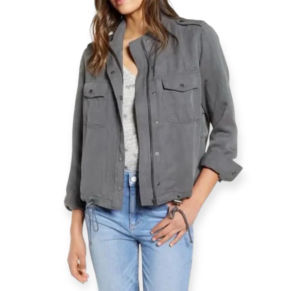 Rails Collins Relaxed Jacket Charcoal Lyocell Lin… - image 1